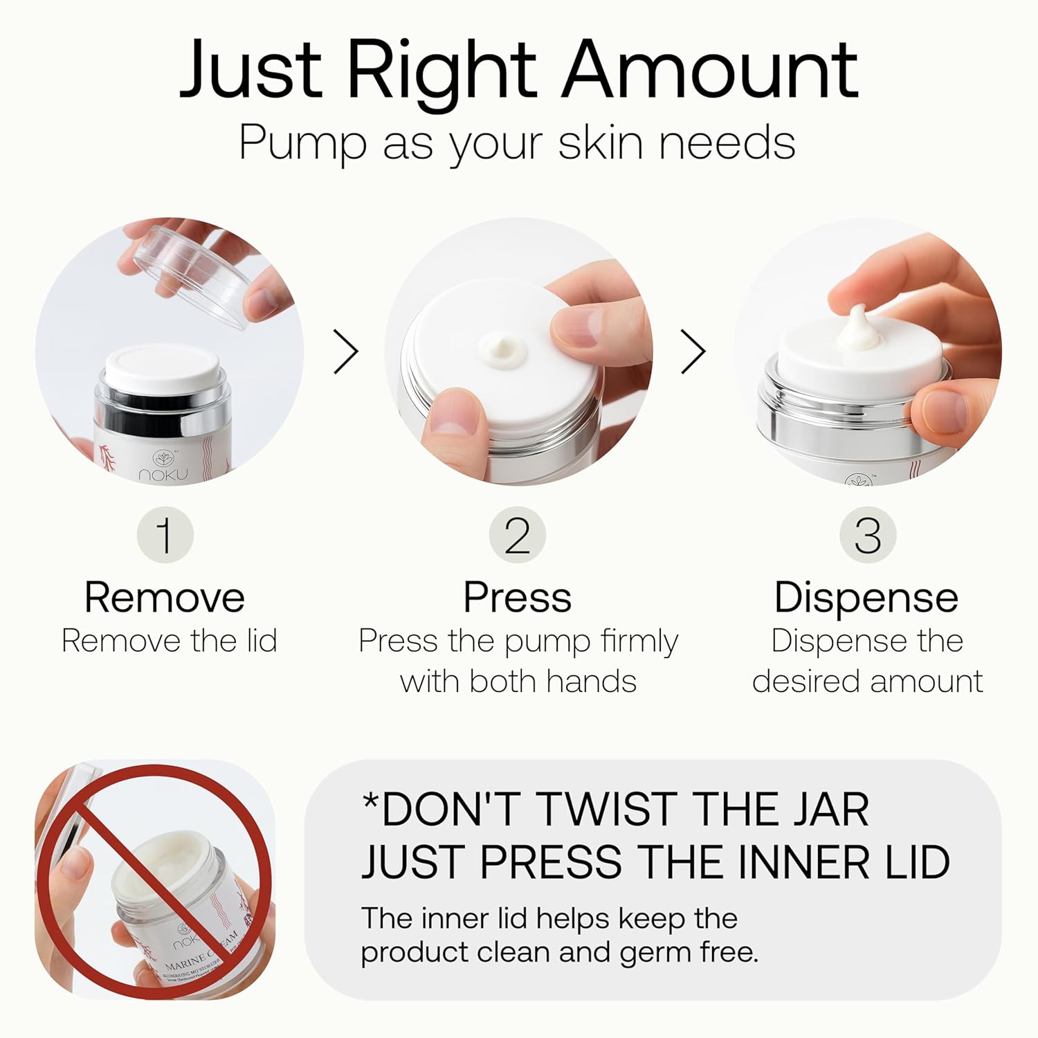 Marine Cream | Bigger 100ml Airless Jar – Ultra-Hydrating Anti-Aging Moisturizer with Red Algae, Vegan Collagen & Argireline Peptides – Vegan, Cruelty-Free, Award-Winning Formula